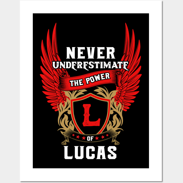 Never Underestimate The Power Lucas - Lucas First Name Tshirt Funny Gifts Wall Art by dmitriytewzir